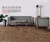 纯黑胡桃沙发组合三人位新现代中式客厅家具全实木布艺沙发特价