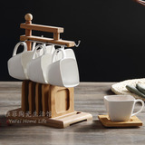 特价欧式陶瓷咖啡杯套装配木架子简约花茶套具下午茶茶具套装包邮