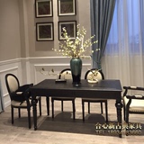 新古典餐桌椅组合 欧式实木餐桌 样板房餐桌 后现代长方形6人饭桌