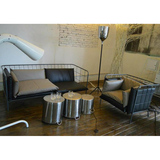欧美个性简约现代别墅客厅懒人创意工作室铁艺床做旧沙发定做特价