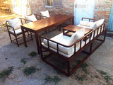 老榆木茶室茶桌椅组合喝茶桌圈椅罗汉床功夫茶桌新中式实木家具