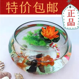 多省包邮 圆形透明玻璃金鱼缸 乌龟缸大号鼓缸 水培器皿 家居花瓶
