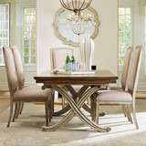 美式复古实木餐桌长方形桌饭桌法式橡木做旧长方形别墅家具可定制