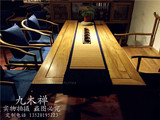 老榆木桌子椅子现代实木餐桌茶桌画桌免漆新中式仿古家具桌椅组合