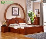 全实木床827雕花床高低床储物高箱床香樟木 欧式双人床卧室床特价