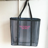 新品大牌单肩包V多亚家大号黑色网纱状购物袋沙滩袋手提环保袋