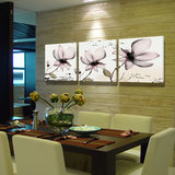 现代简约客厅无框画卧室餐厅装饰画抽象画花卉植物三联画壁画挂画