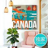 极有家加拿大现代简约招贴玄关客厅餐厅创意无框艺术挂画装饰画