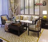 新中式沙发组合水曲柳简约实木沙发客厅别墅高端大气布艺沙发全套