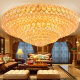 豪华金色传统水晶客厅吸顶K9水晶灯圆形卧室吸顶灯led水晶灯