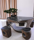 石雕桌子石头桌子青石凳子摆件庭院园林装饰天然户外石桌石凳仿古