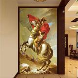 拿破仑欧式油画玄关壁画客厅走廊过道背景墙纸无缝整张背胶壁纸