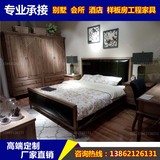 新中式实木床酒店客房双人床样板房现代1.5仿古原木床1.8婚床家具