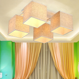 欧式现代简约宜家LED方形布罩吸顶灯 客厅餐厅卧室创意温馨灯饰具