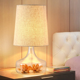 北欧现代简约创意卧室床头LED台灯客厅书房时尚装饰温馨布艺台灯