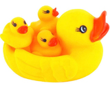 婴儿宝宝洗澡玩具戏水鸭 浮水鸭子发声戏水黄鸭捏捏叫玩具鸭