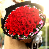 红玫瑰花束全国同城速递生日情人节鲜花送花上门广州上海长沙成都