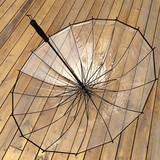 16骨加厚透明伞超大长柄时尚复古雨伞女舞蹈道具伞广告伞可印logo