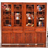 仿古家具榆木书柜转角自由组合书架中式明清柜实木展示柜博古架子