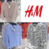 HM H&M 上海专柜正品代购 新品女装polo系列纯棉短袖修身衬衫三色