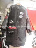 韩国代购街头港风个性徽章拼皮长袖冬装羊羔毛外套女棒球服N1909