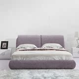 小户型布艺双人床榻榻米可拆洗 布艺床1.8 米婚床软体床实木床