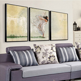 客厅沙发后背景墙装饰画现代简约抽象挂画三联创意有框床头画卧室