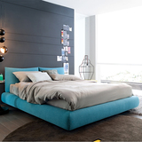 小户型布艺床 北欧宜家布床双人 可拆洗简约现代婚床可储物1.5米