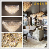 美式铁艺奢华创意正方形吊灯北欧客厅餐厅别墅个性欧式k9水晶吊灯