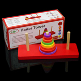 专业批发儿童礼物批发木制益智玩具成人益智组合通关彩色汉诺塔