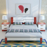 实木床1.8米松木床白色欧式双人床现代简约1.5 1.2 米单人床定制