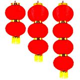新款热卖大红圆形连串单个拉丝折叠灯笼全红带金条可选日韩式灯笼