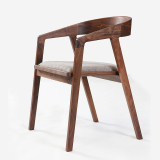 美式餐椅 布艺椅子实木软包椅 扶手椅简约 实木餐椅北欧书桌椅