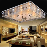 新款欧式简约现代长方形大气水晶吸顶客厅灯具创意卧室灯家用deng
