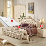 欧式床双人床1.8米法式实木床田园公主床1.5储物婚床卧室成套家具