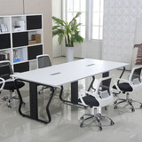 小型会议室桌椅 简约现代员工板式会议桌 洽谈接待桌职员培训长桌