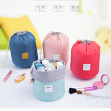 韩国圆桶大容量便携旅行化妆包防水化妆品束口袋可爱小号洗漱包
