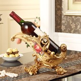 欧式红酒架创意摆件 奢华客厅酒柜玄关装饰 树脂酒架家居饰品
