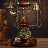 蒂雅菲仿古电话机中式实木电话座机古董电话欧式家用高档复古电话