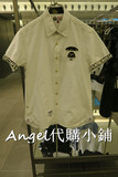 香港代购Aape16春夏新款字母袖边纯色立领短袖衬衫ST M8184