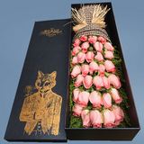 19朵粉玫瑰33朵红白粉香槟礼盒上海生日鲜花上海纪念日鲜花祝福