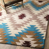 简欧现代彩色条纹菱形格子地毯客厅茶几沙发卧室床边手工地毯满铺