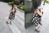 TOTObaby童装韩国夏季女童连衣裙婴幼儿女宝宝前短后长碎花背心裙