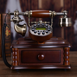 新款仿古实木欧式电话机座机家用电话高档创意复古家居饰品电话机