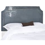 床头板欧式软包靠背铆钉美式乡村布艺简约靠背板欧式双人床头床屏