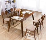 实木西餐桌北欧简约现代小户型餐桌椅组合日式长方形一桌四椅六椅