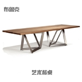 北欧宜家设计师餐桌 实木会议桌电脑桌咖啡桌创意 铁艺定制办公桌