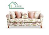 韩式实木布艺沙发单人三人位沙发组合法式田园时尚客厅卧室沙发
