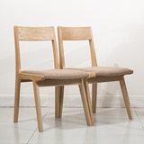 简约全橡木餐椅纯实木餐椅小户型家用简易餐椅食堂椅子可定制宜家