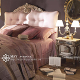 欧式法式实木雕花1.5米双人床布艺软包床头双人床床头柜